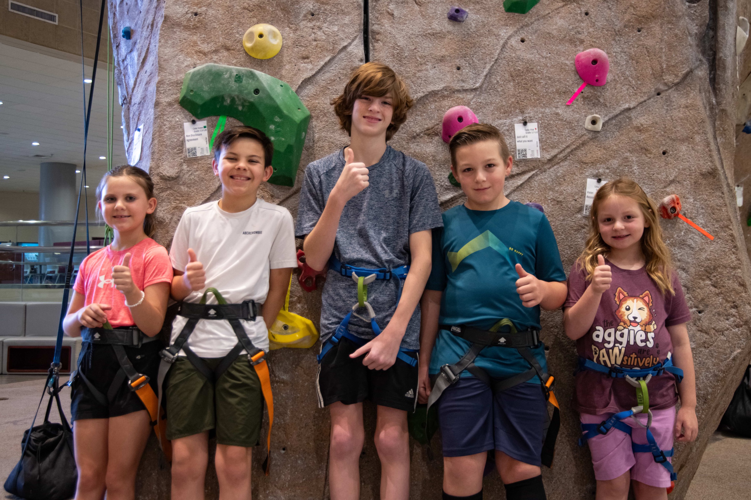 Kids at the Indoor Climbing facility