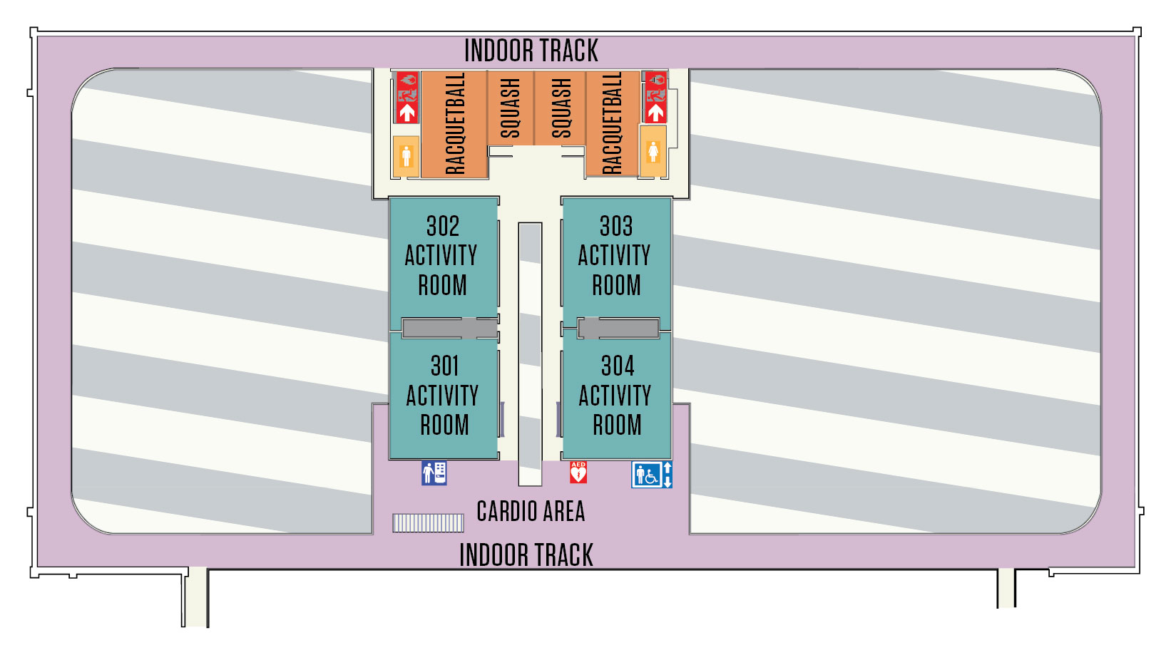 Student Rec Center Map of the 3rd floor.
