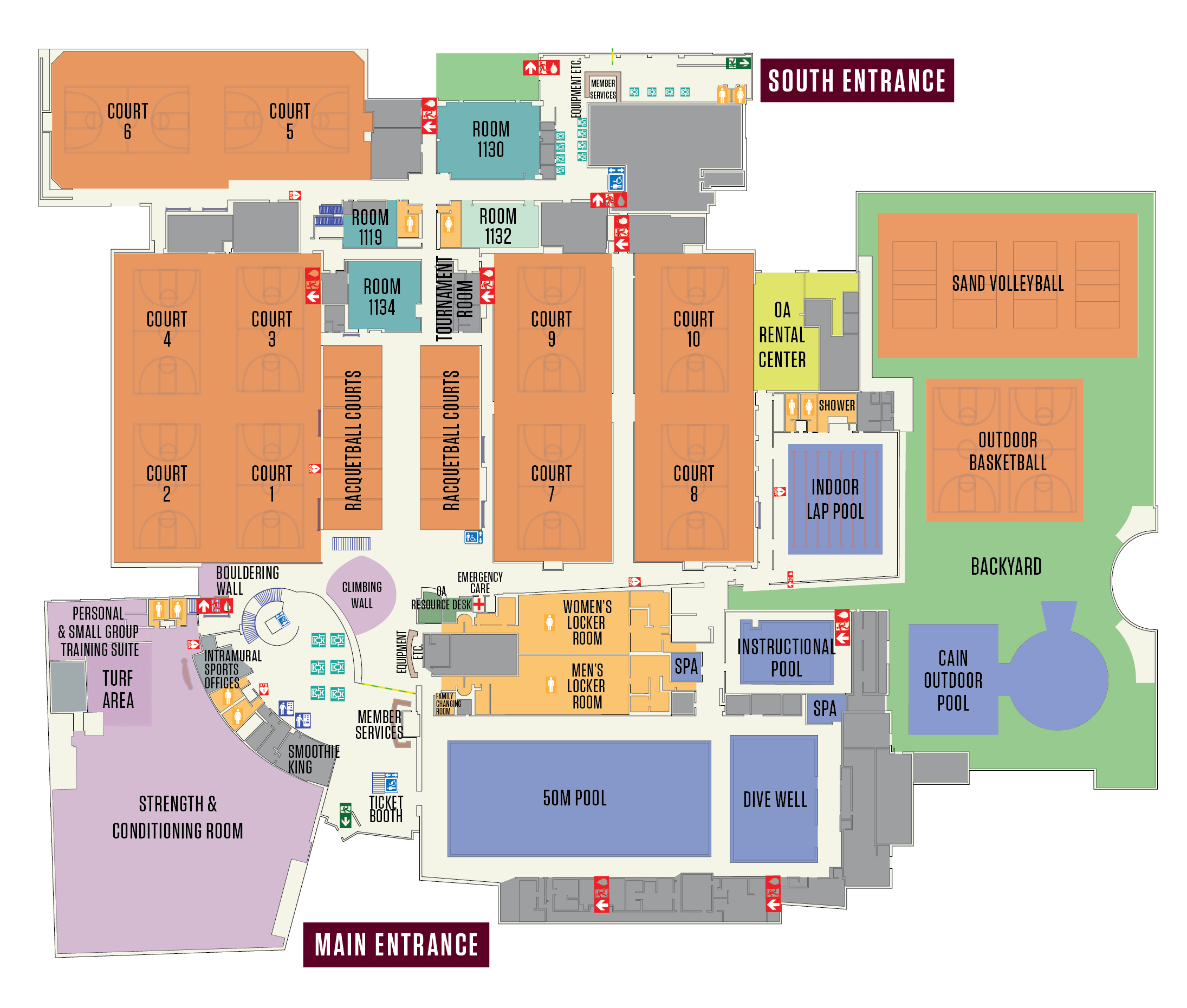 student rec center map of the first floor