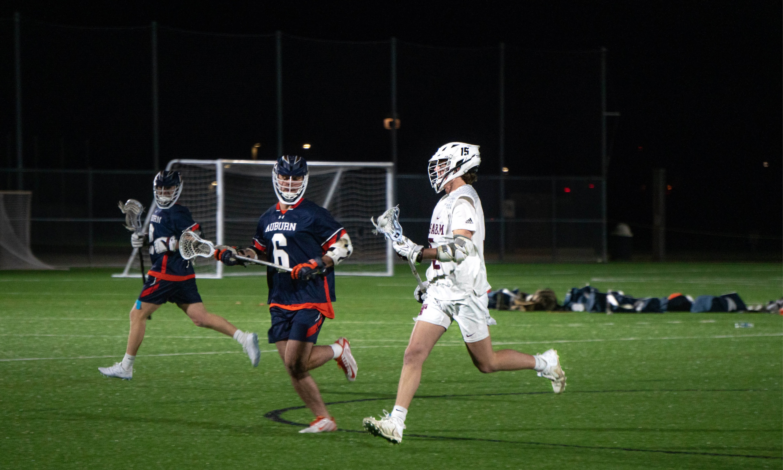 Mens lacrosse club playing a game on the penberthy fields