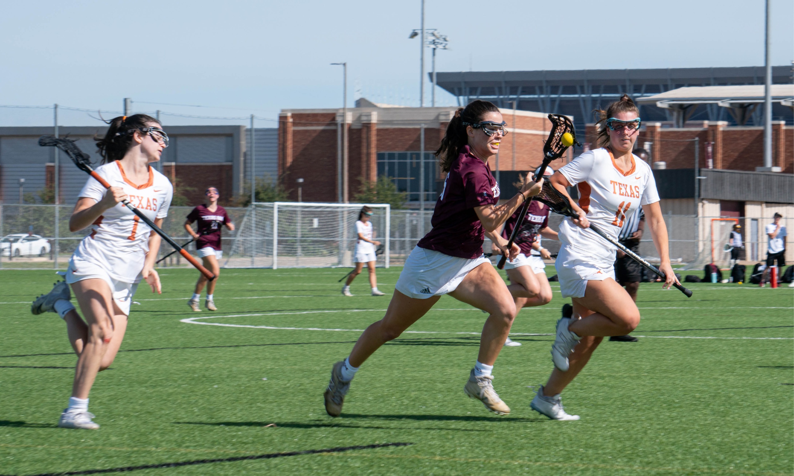 The women's Lacrosse team is playing UT at the Penberthy Rec Sports Complex.