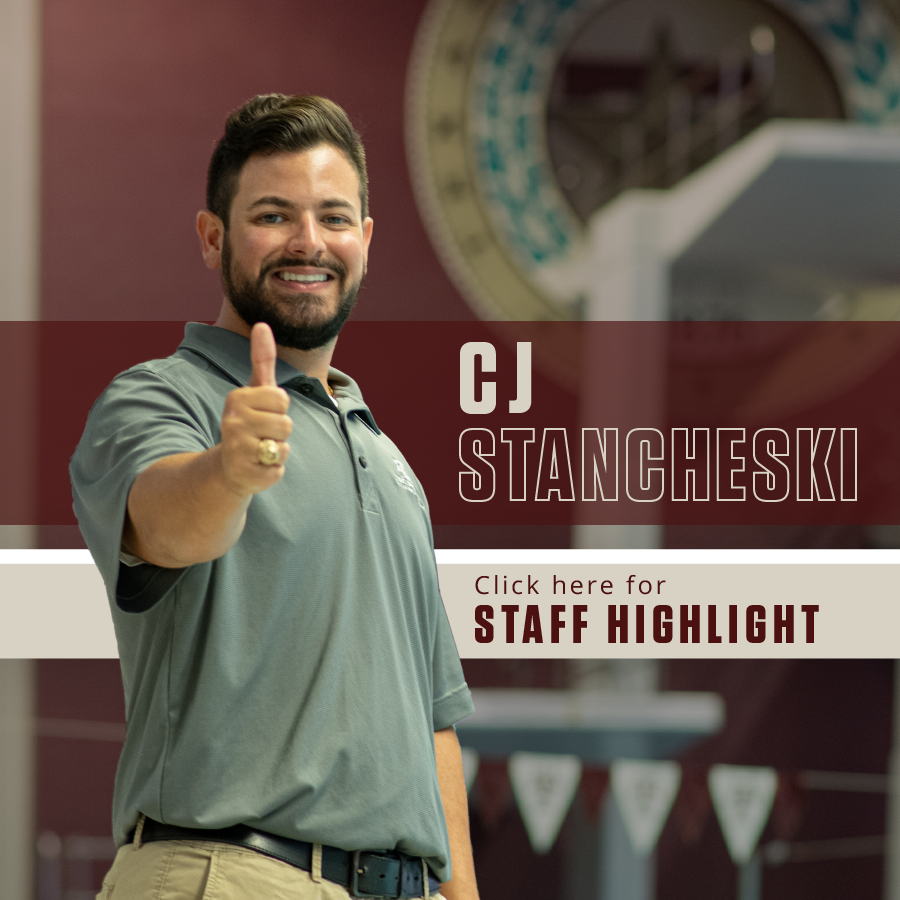 As the assistant director of Aquatics, CJ Stancheski has shared an insight of his role, the accomplishments and impact he has had on the program, and the students he works with. CJ Stancheski’s journey of professional growth and student development.